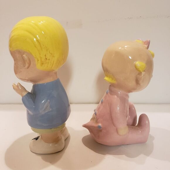 Vintage handcrafted ceramic Baby Schroder & Baby Sally Brown Peanuts characters - Picture 2 of 4